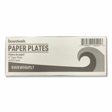 Boardwalk Paper Dinnerware, Plate, 6 in., White, 1000PK CP6B1004250A